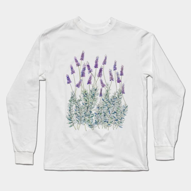 Lavender, Illustration Long Sleeve T-Shirt by JessicaRose